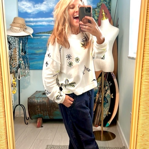 Aerie’s Off-Line, Sinfully Soft Summer Sweatshirt, Lightweight, Side Ties,Size S - Picture 1 of 12